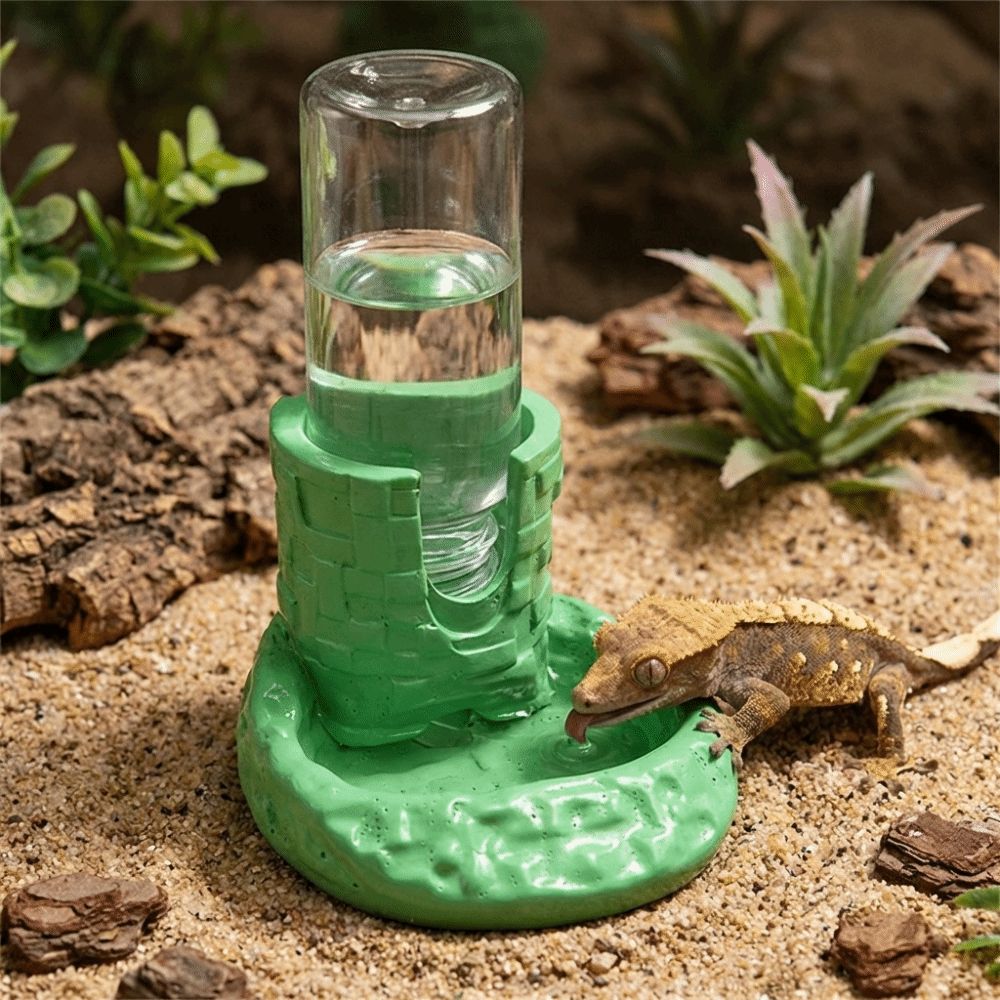Water Dish Reptile - Plastik Sürüngenler Su Besleyici Kaymaz Tabanlı